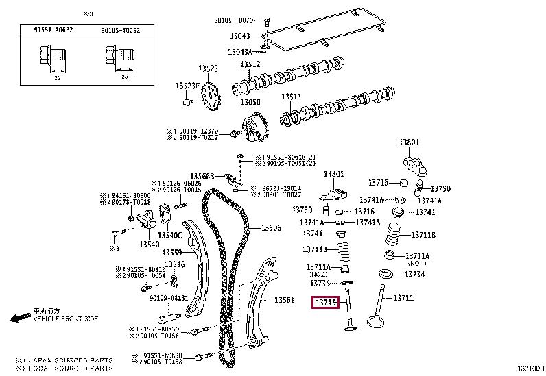 137150C010 Toyota Exhaust valve