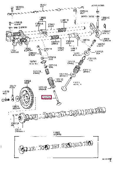 1371541011 Toyota Exhaust valve