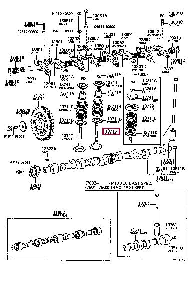 Toyota 13715-44021 Exhaust valve 1371544021