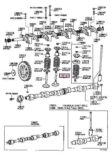 1371544022 Toyota Exhaust valve
