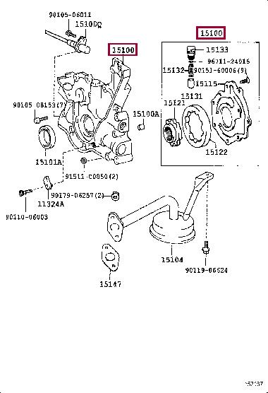 Toyota 15100-46030 OIL PUMP 1510046030