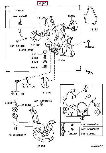 Toyota 15100-64011 OIL PUMP 1510064011