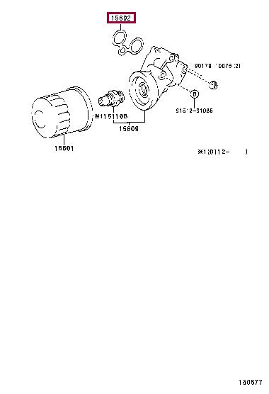 1569227010 Toyota OIL FILTER HOUSING GASKETS