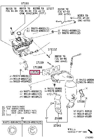 Toyota 17173-0Q010 Exhaust manifold dichtung 171730Q010