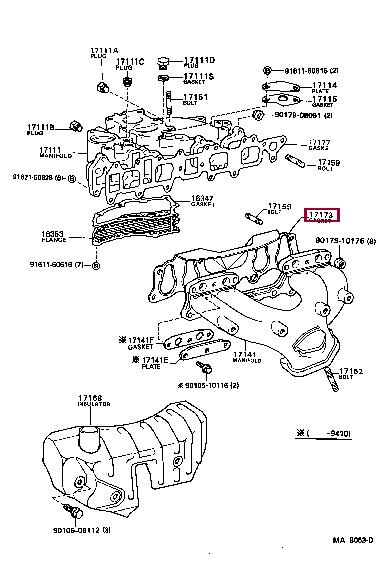 Toyota 17173-35120 Exhaust manifold dichtung 1717335120