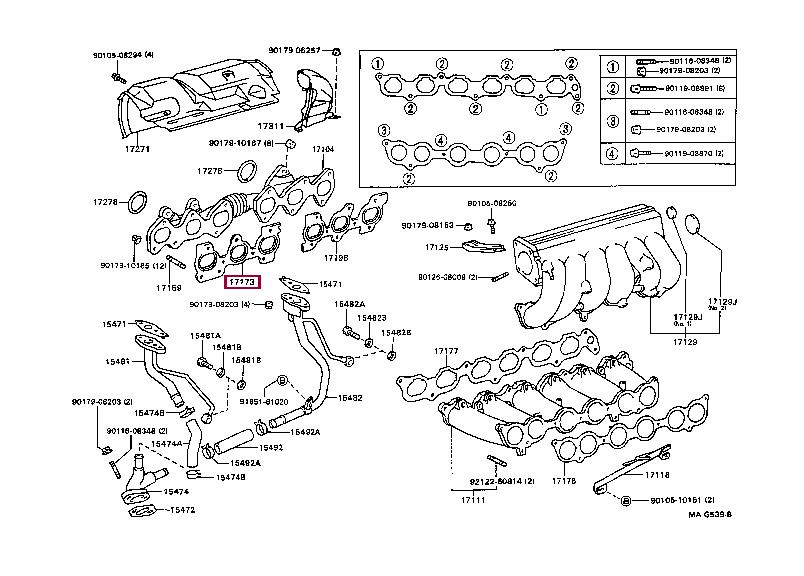 Toyota 17173-46040 Exhaust manifold dichtung 1717346040