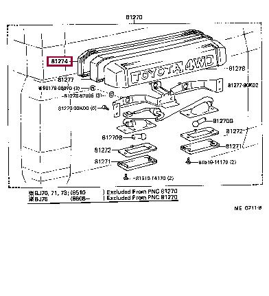 8127290K07 Toyota Profiled gasket