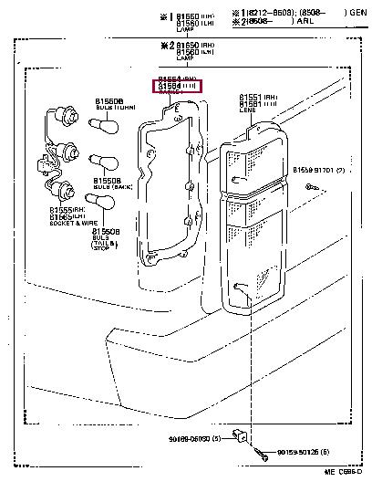 8156495J02 Toyota Profiled gasket