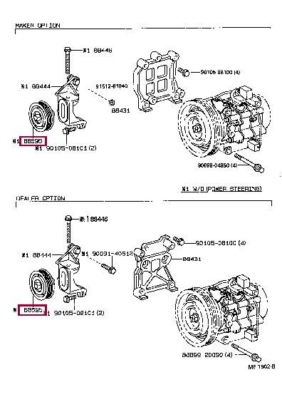 Toyota 88440-12230 V-ribbed belt tensioner (drive) roller 8844012230