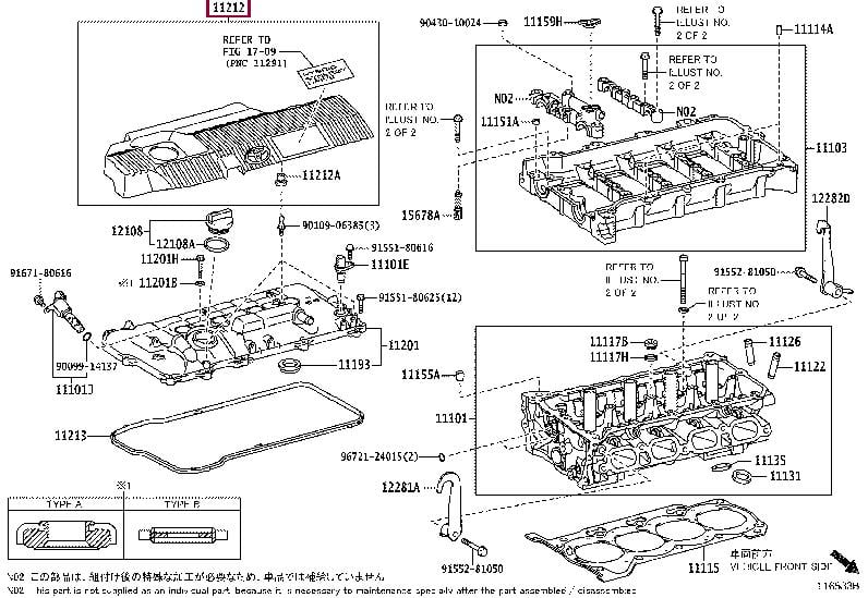 1121237090 Toyota COVER, CYLINDER