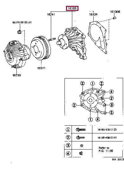 Toyota 16100-49756 Water pump 1610049756