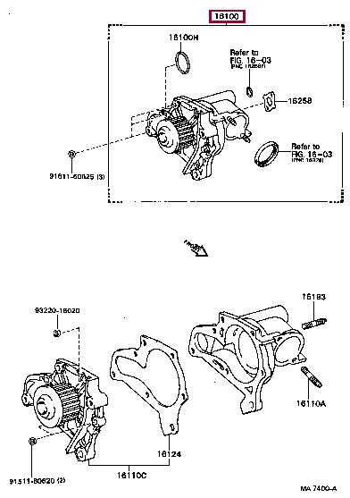 Toyota 16100-79095 Water pump 1610079095