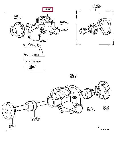 Toyota 16100-88221 Water pump 1610088221 1610088221 Toyota Water pump