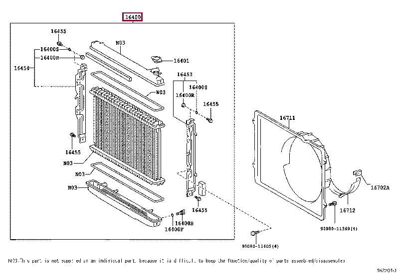 Car radiator Toyota Sequoia: 164000F040 Toyota Engine cooling radiator