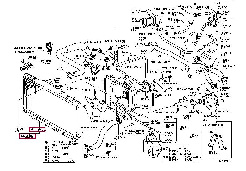 Engine radiator Toyota Celica: 1640014040 Toyota Engine cooling radiator
