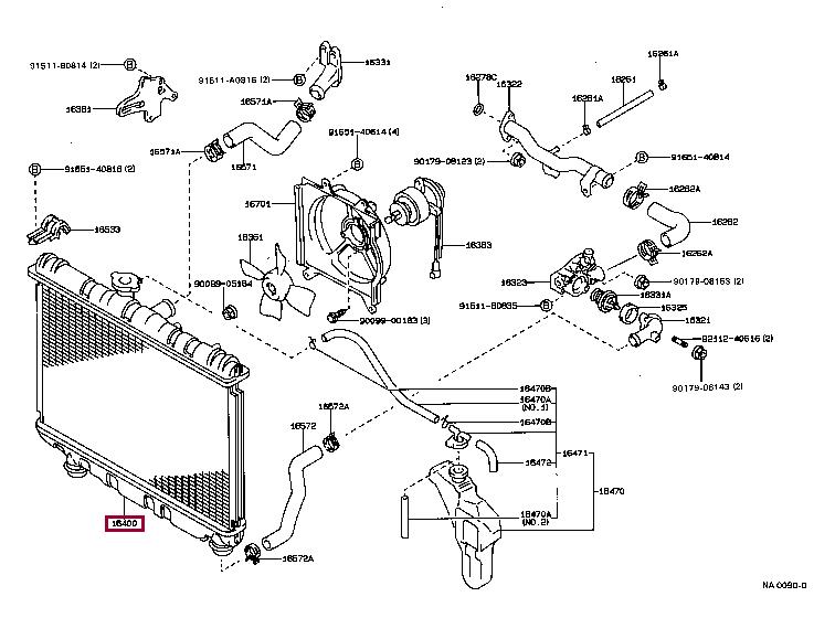 Engine radiator Toyota: 1640015380 Toyota Engine cooling radiator