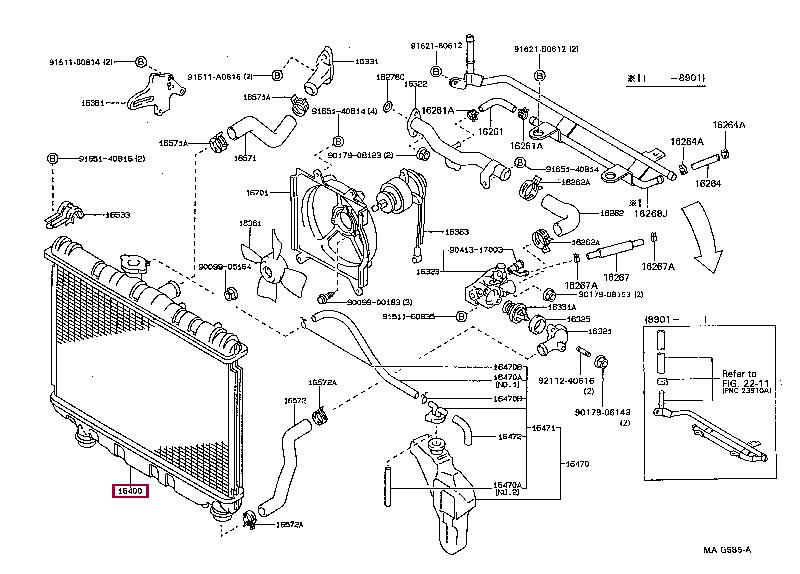 Toyota 16400-15420 Radiator, engine cooling 1640015420