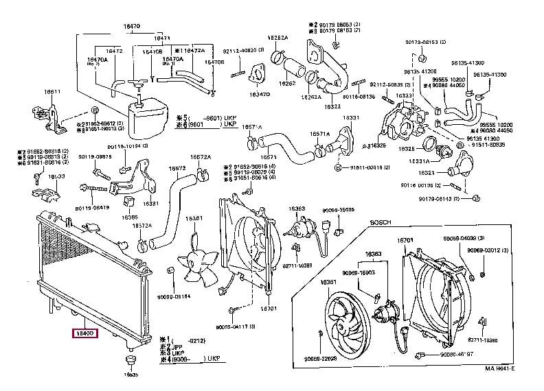 Car radiator Toyota Carina E: 1640016470 Toyota Engine cooling radiator