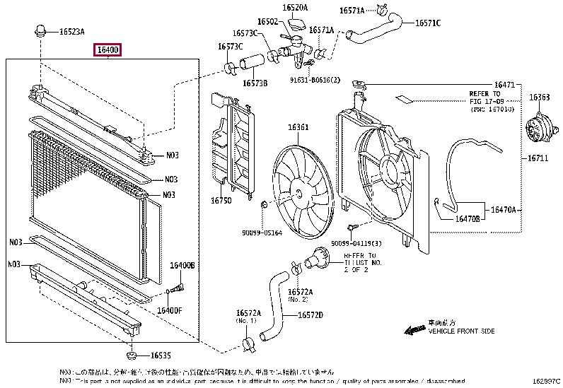 Car radiator Toyota Yaris: 1640021310 Toyota Engine cooling radiator
