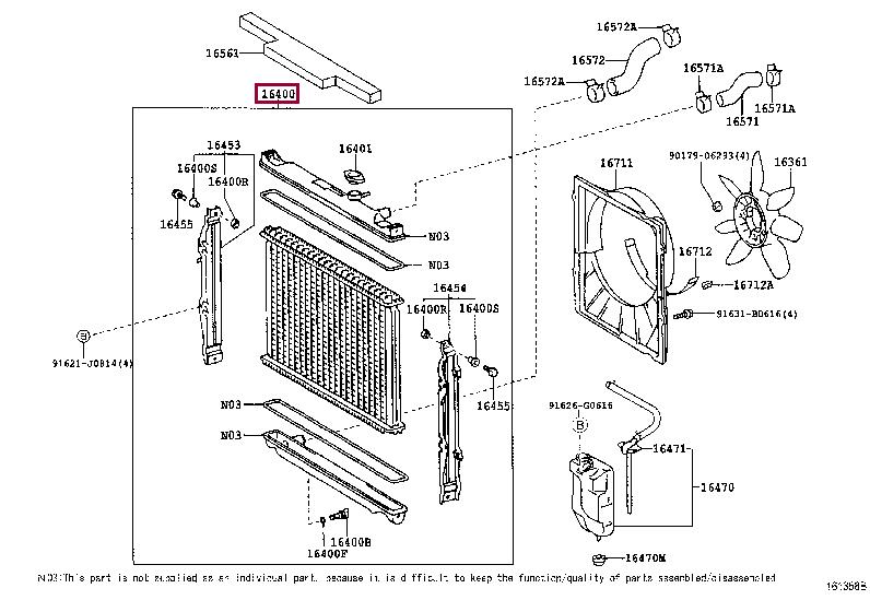 Toyota 16400-30080 Engine cooling radiator 1640030080 1640030080 Toyota Engine cooling radiator