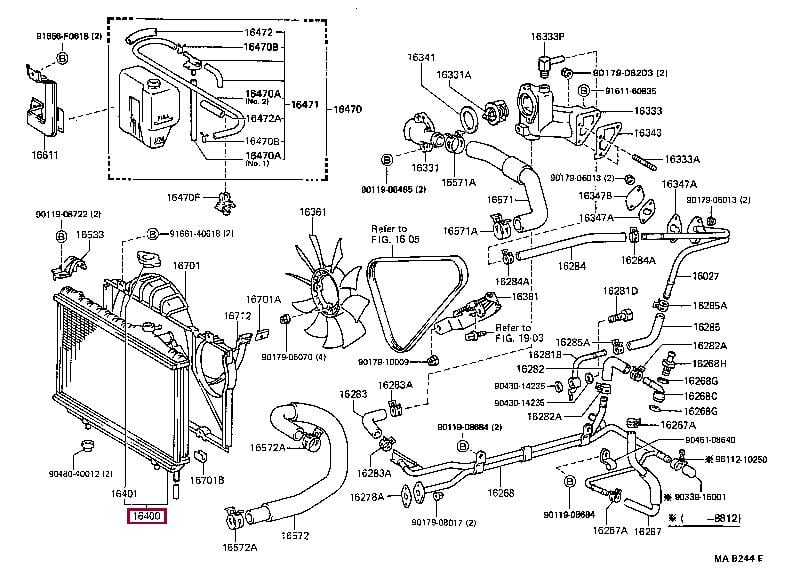 Engine radiator Toyota Supra: 1640042240 Toyota Engine cooling radiator