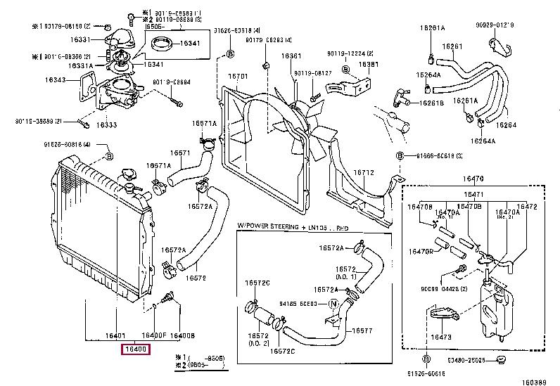 Toyota 16400-5B500 Engine cooling radiator 164005B500 164005B500 Toyota Engine cooling radiator