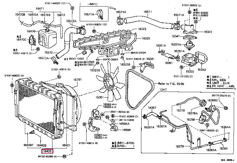 Toyota 16400-68020 Radiator, engine cooling 1640068020