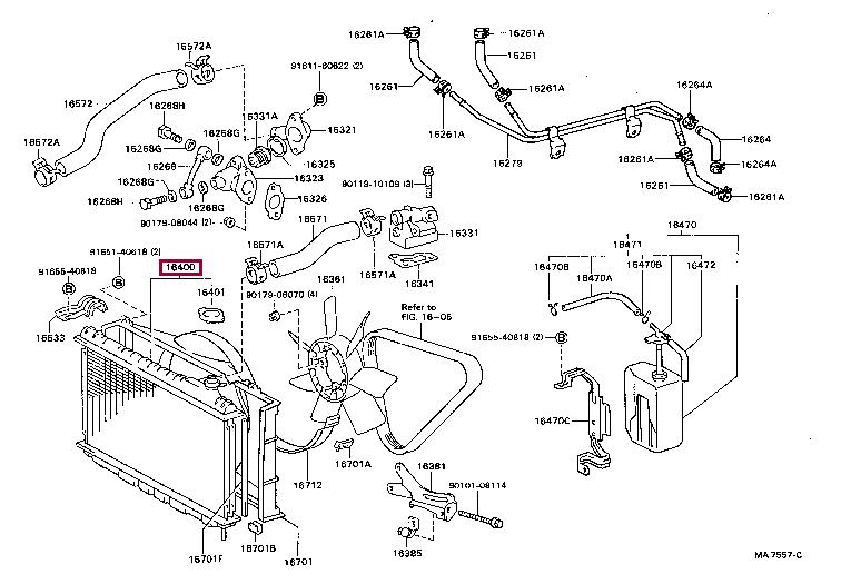 Engine radiator Toyota Cressida: 1640070120 Toyota Engine cooling radiator