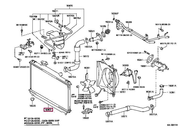 Car radiator Toyota: 1640074760 Toyota Engine cooling radiator