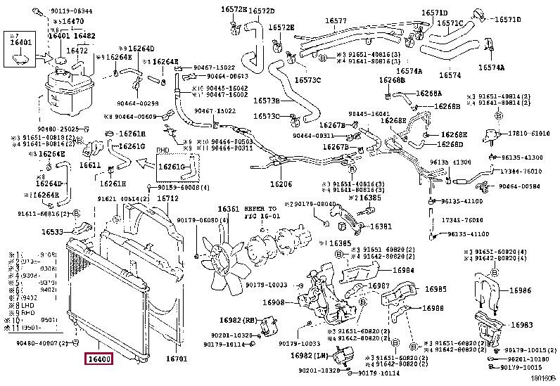 Car radiator Toyota Previa: 1640076170 Toyota Engine cooling radiator
