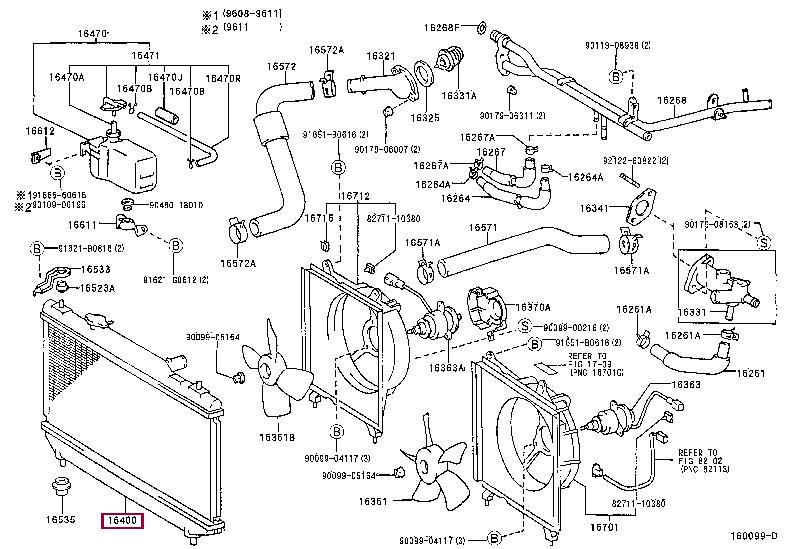 Toyota 16400-7A301 Engine cooling radiator 164007A301 164007A301 Toyota Engine cooling radiator