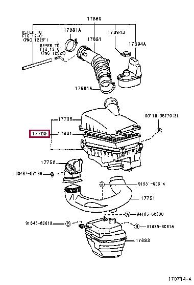 1770002100 Toyota Air cleaner filter box