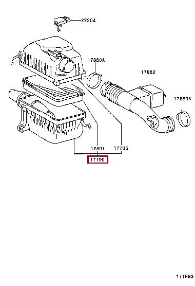 177000F031 Toyota Air cleaner filter box