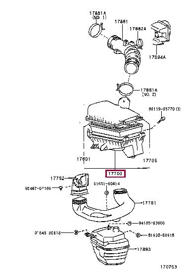 1770015360 Toyota Air cleaner filter box