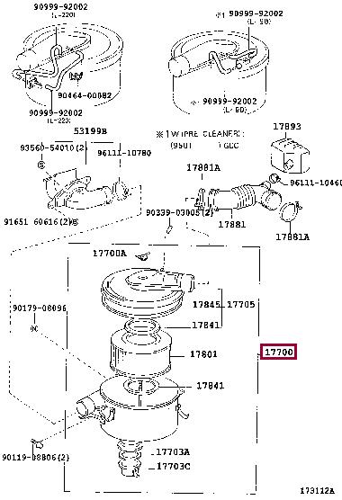 1770017071 Toyota Air cleaner filter box