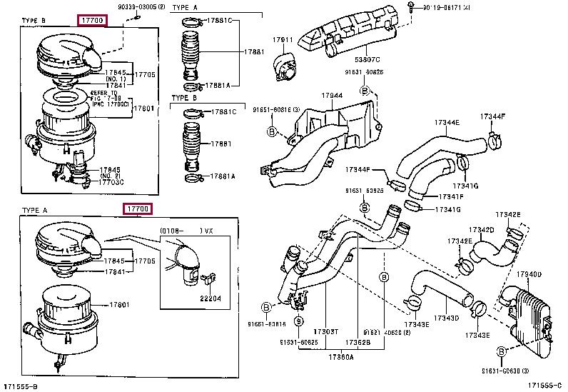 1770017291 Toyota Air cleaner filter box