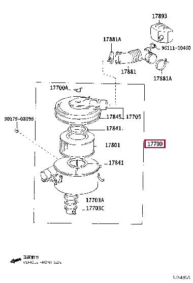 1770017350 Toyota Air cleaner filter box
