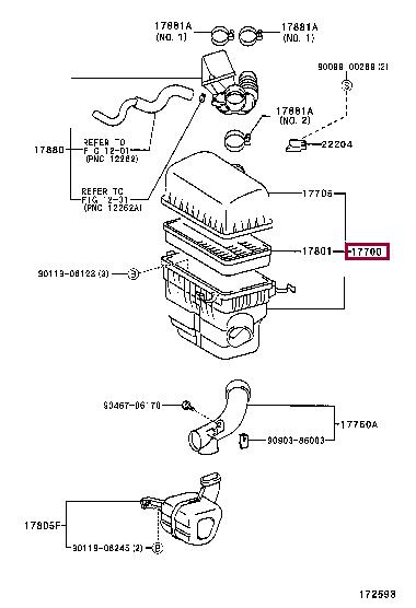 1770020082 Toyota Air cleaner filter box