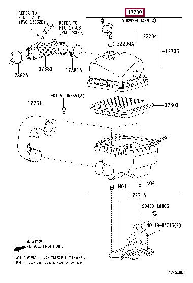 1770021120 Toyota Air cleaner filter box