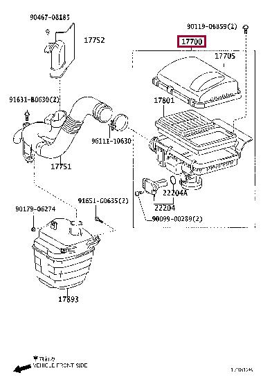 1770021140 Toyota Air cleaner filter box