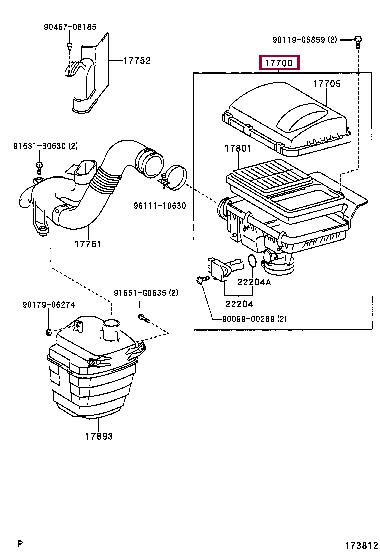 1770021150 Toyota Air cleaner filter box