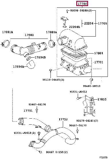 1770022080 Toyota Air cleaner filter box