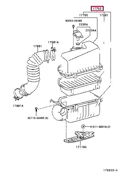 1770022110 Toyota Air cleaner filter box