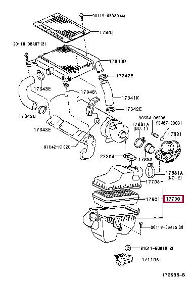 1770027192 Toyota Air cleaner filter box