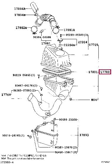 1770028180 Toyota Air cleaner filter box