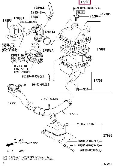 1770028312 Toyota Air cleaner filter box