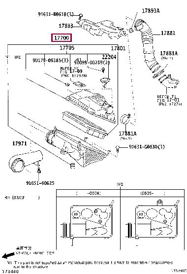 1770030151 Toyota Air cleaner filter box