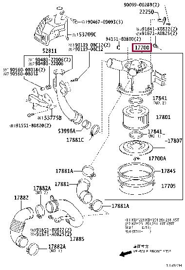 1770030241 Toyota Air cleaner filter box