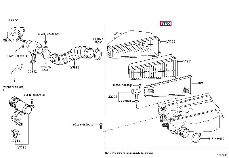1770031530 Toyota Air cleaner filter box