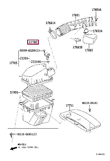 1770031580 Toyota Air cleaner filter box